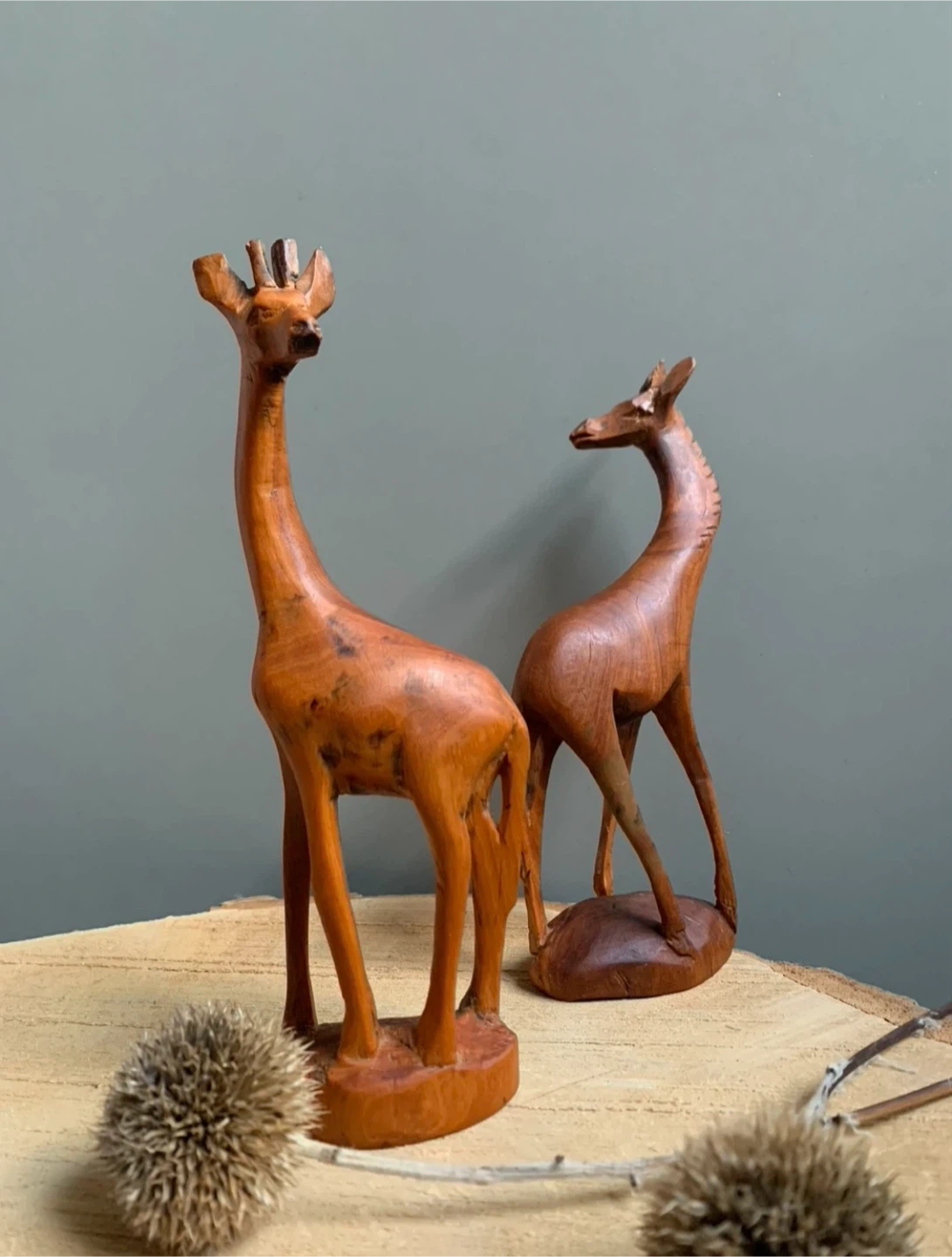 Vintage Wooden Giraffe Figurines - Set of 2 - photo 2