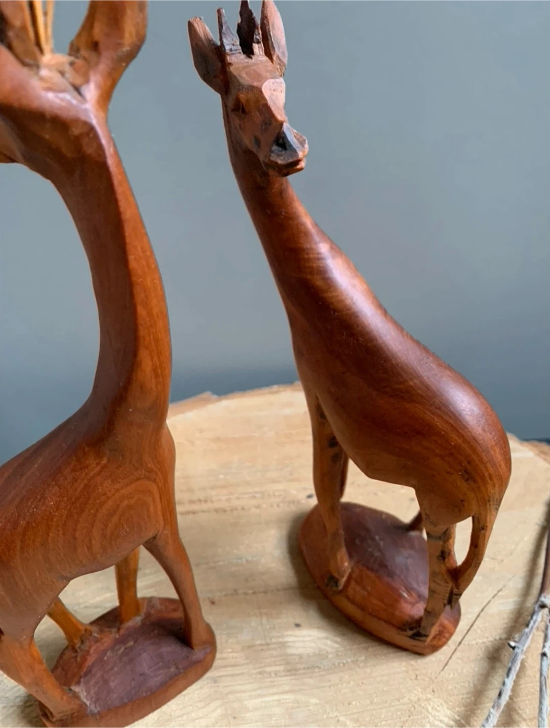 Vintage Wooden Giraffe Figurines - Set of 2 - photo 3