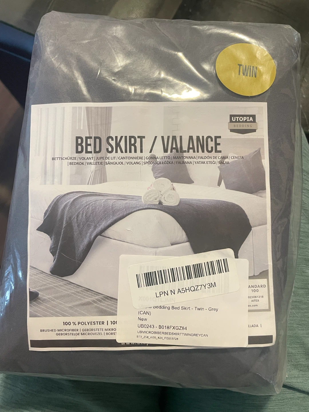 Utopia Bedding Twin Bed Skirt Grey