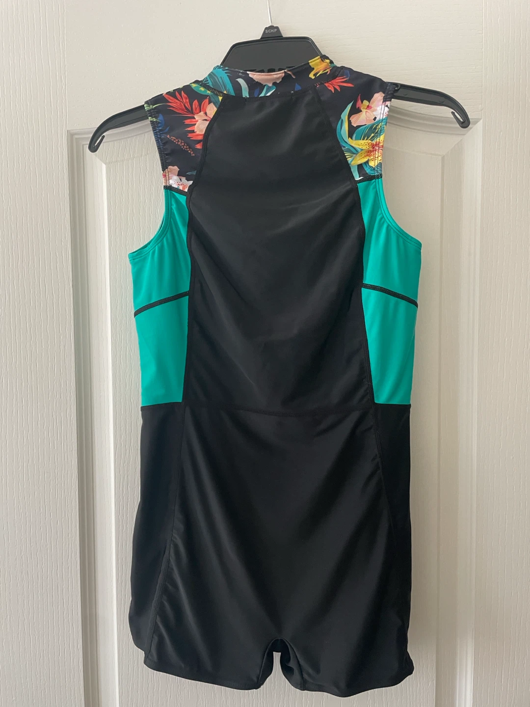 Ecupper floral zip up one piece swimsuit rash guard - photo 3