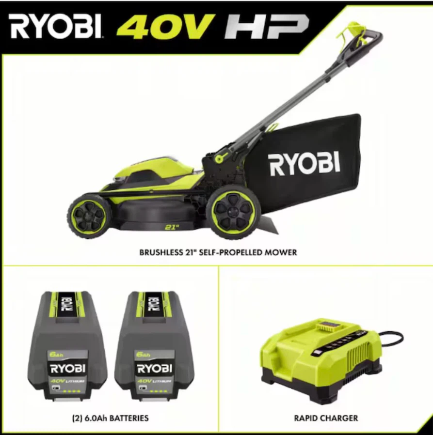 Ryobi 40V HP Brushless Self-Propelled Mower 21" Deck with - photo 2