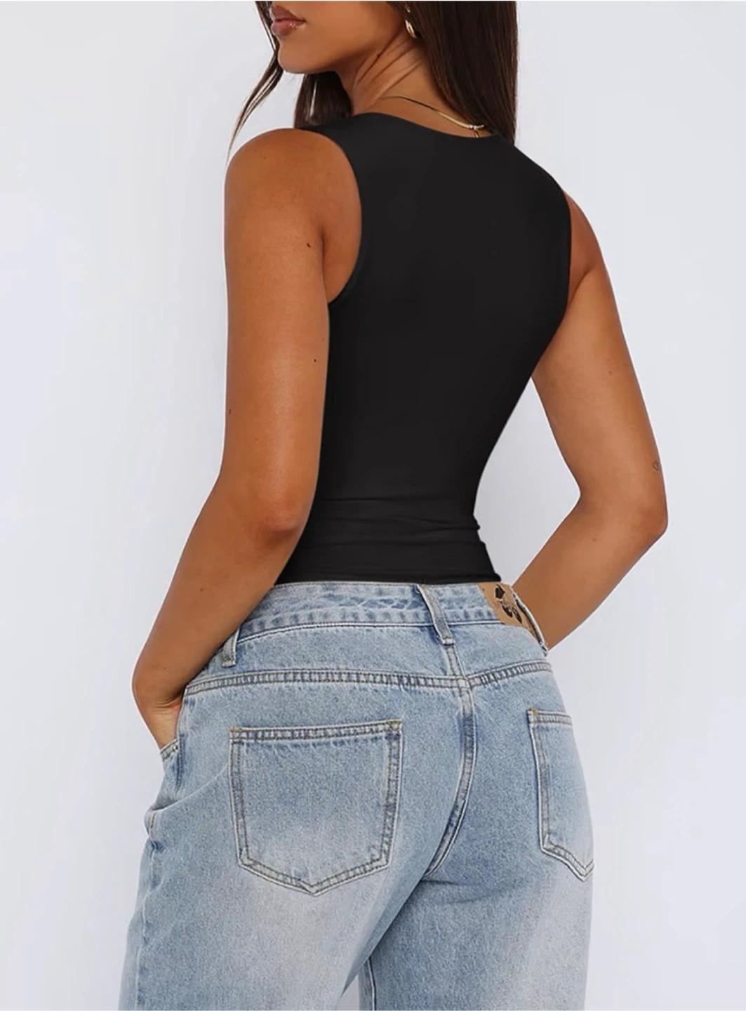REORIA black square neck bodysuit size small - photo 2