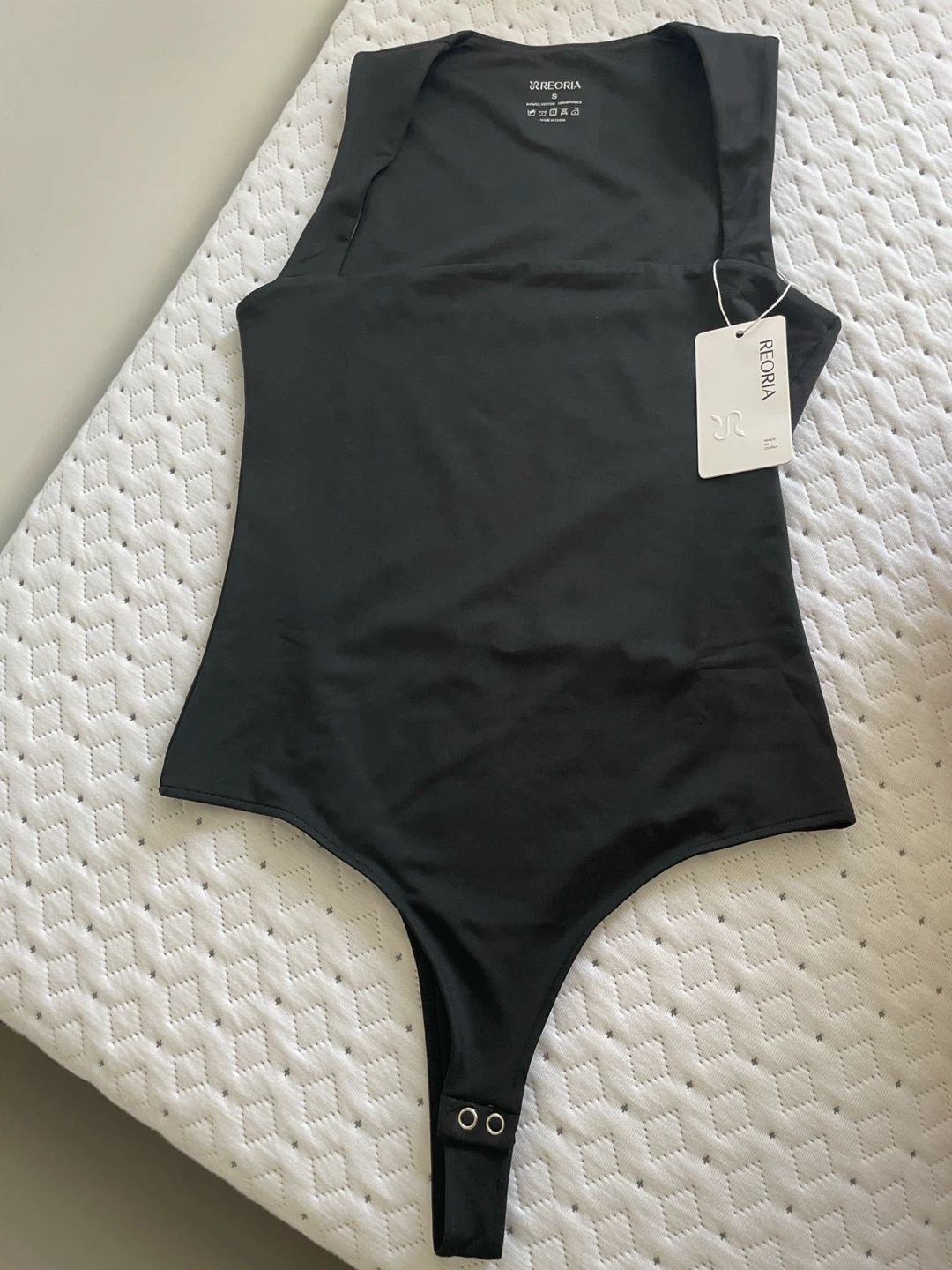 REORIA black square neck bodysuit size small - photo 4