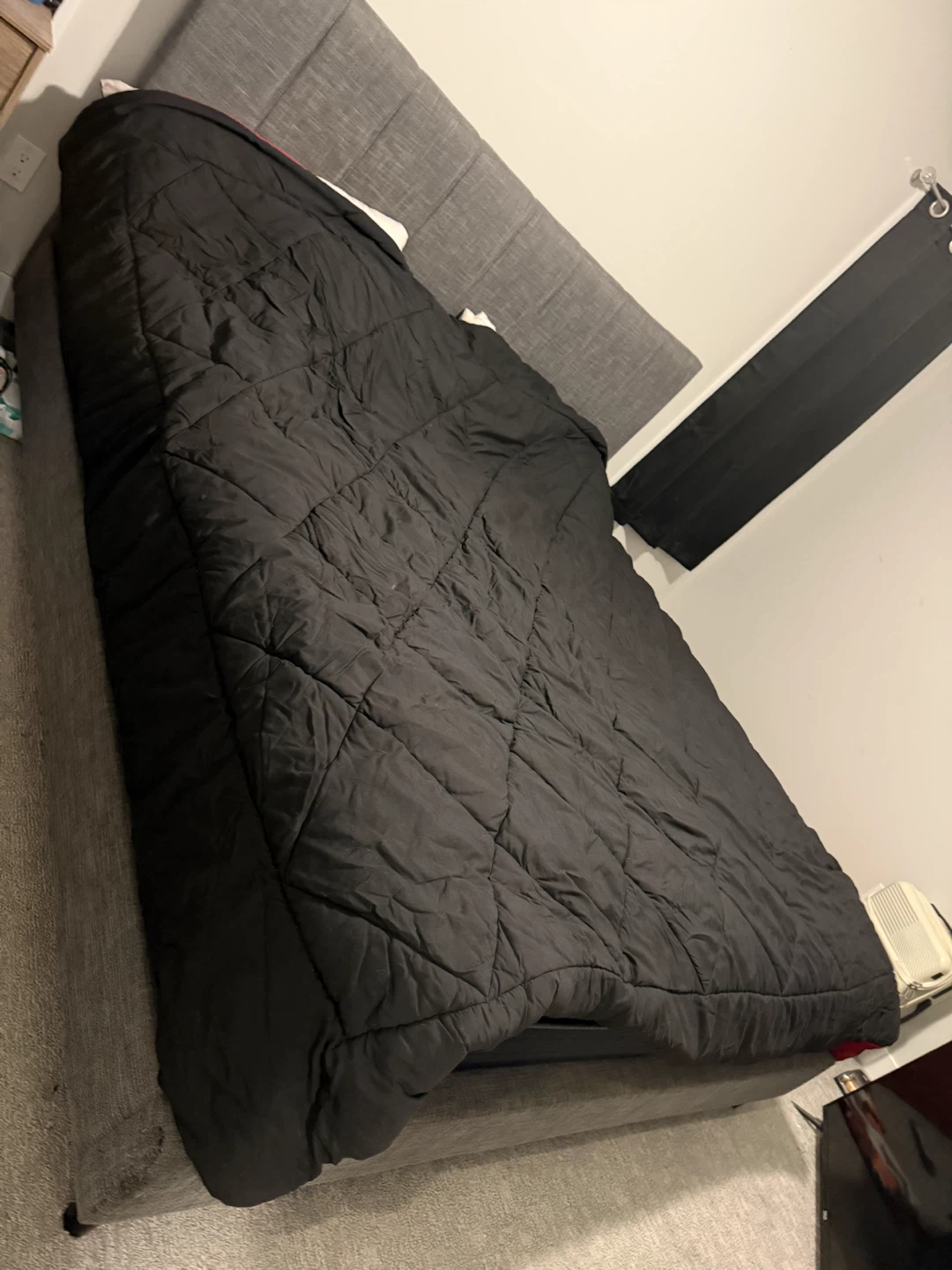 Grey Upholstered Queen Bed Frame - photo 2