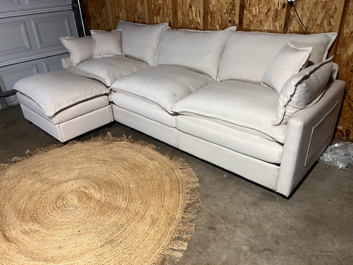🚚FREE DELIVERY - Cream Cloud-Style Sectional Sofa - photo 3
