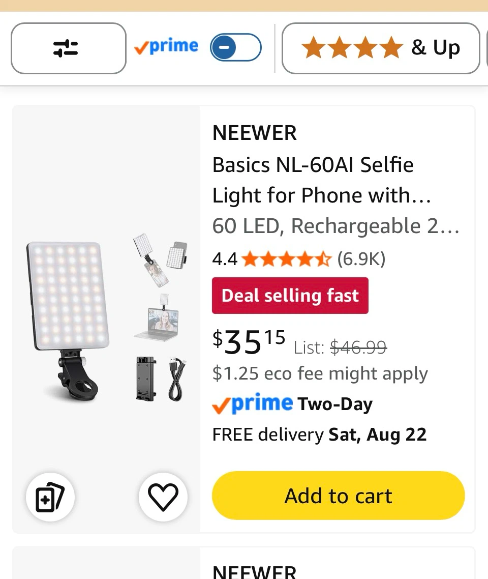 NEEWER NL-60AI Selfie Light