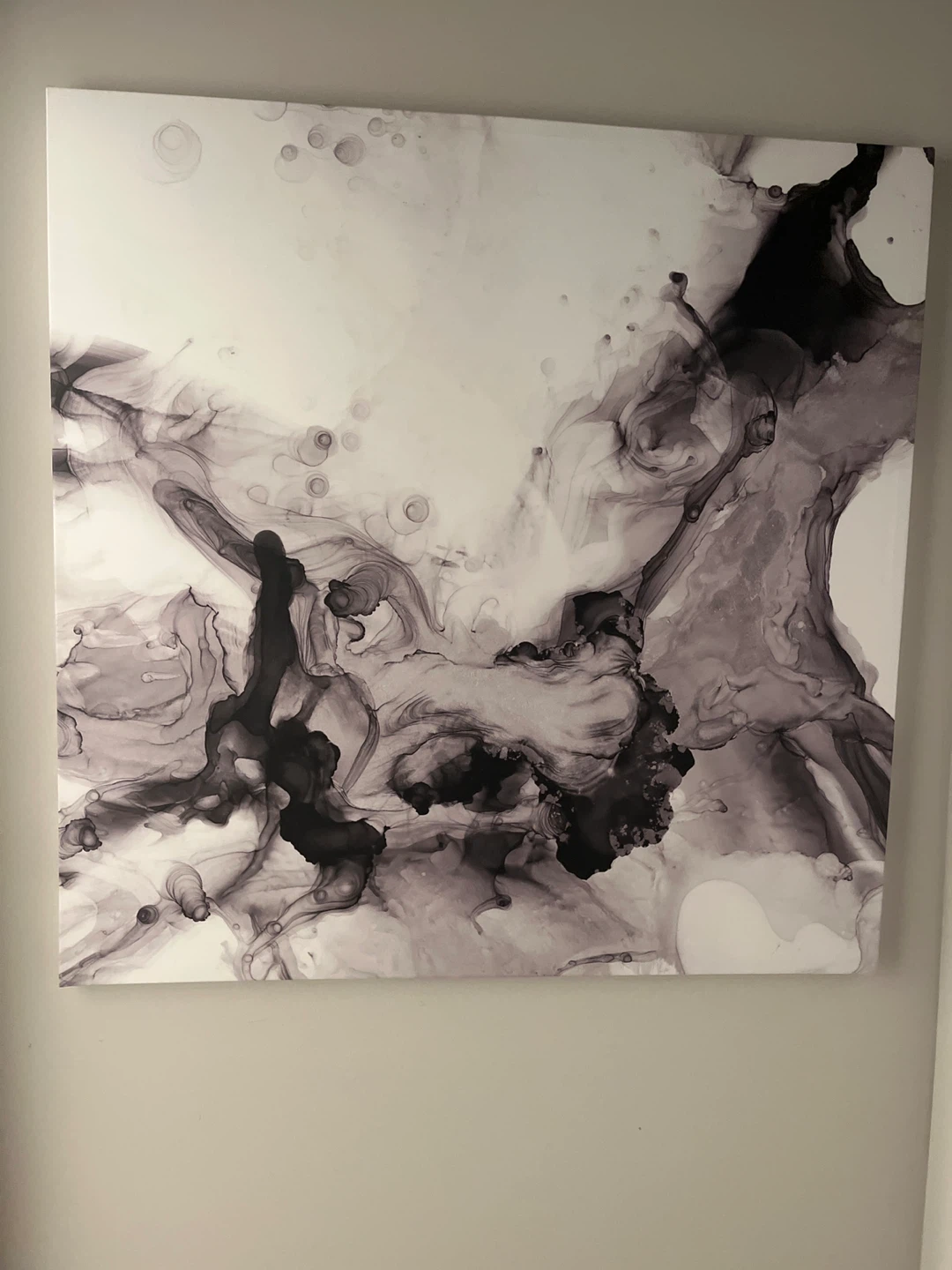 4’x4’ black gray white ABSTRACT ART - photo 2