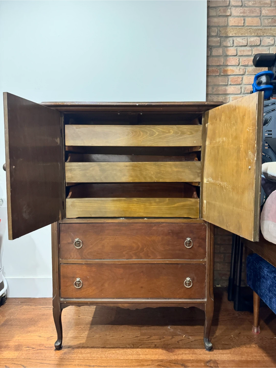 Vintage Wooden Cabinet with Drawers - photo 2