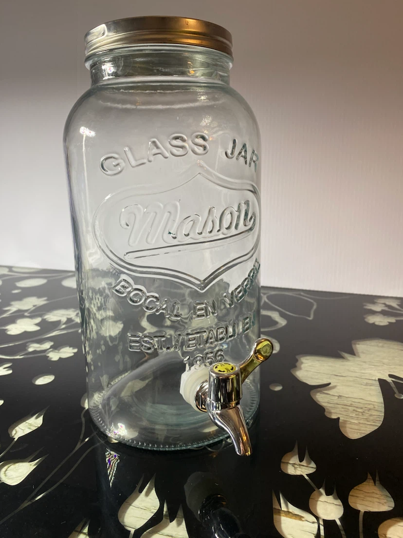 Mason Glass Jar Beverage Dispenser with Spigot