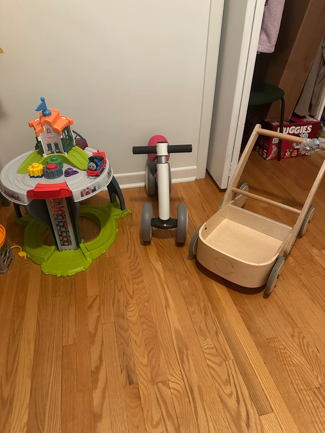 Thomas and Friends activity table and toddler ride on toys