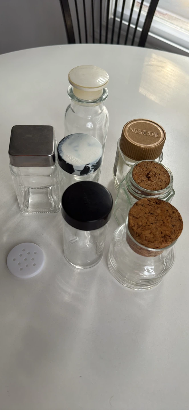 Assorted Glass Jars and Spice Shaker