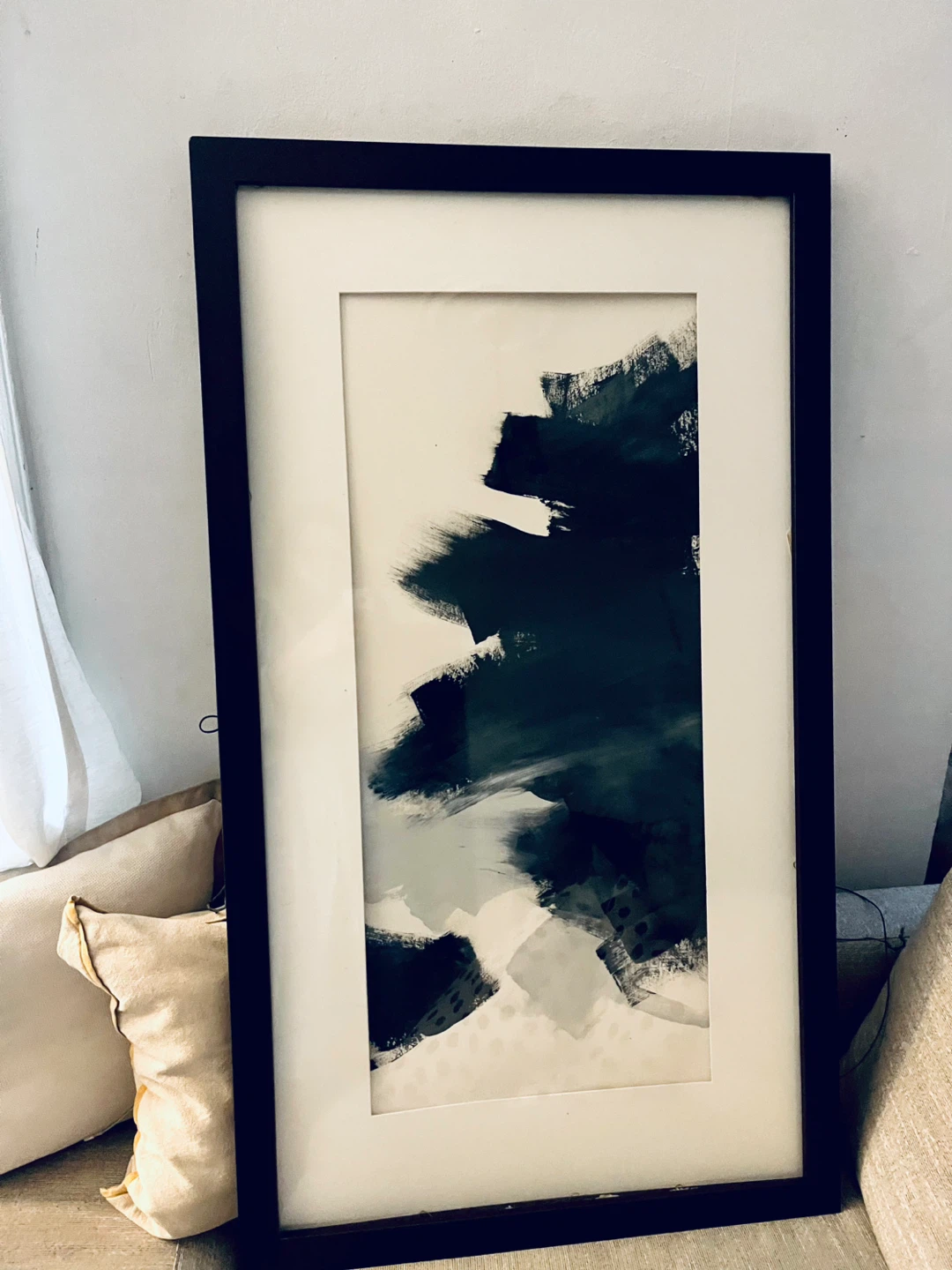 Large Original abstract - Framed with glass