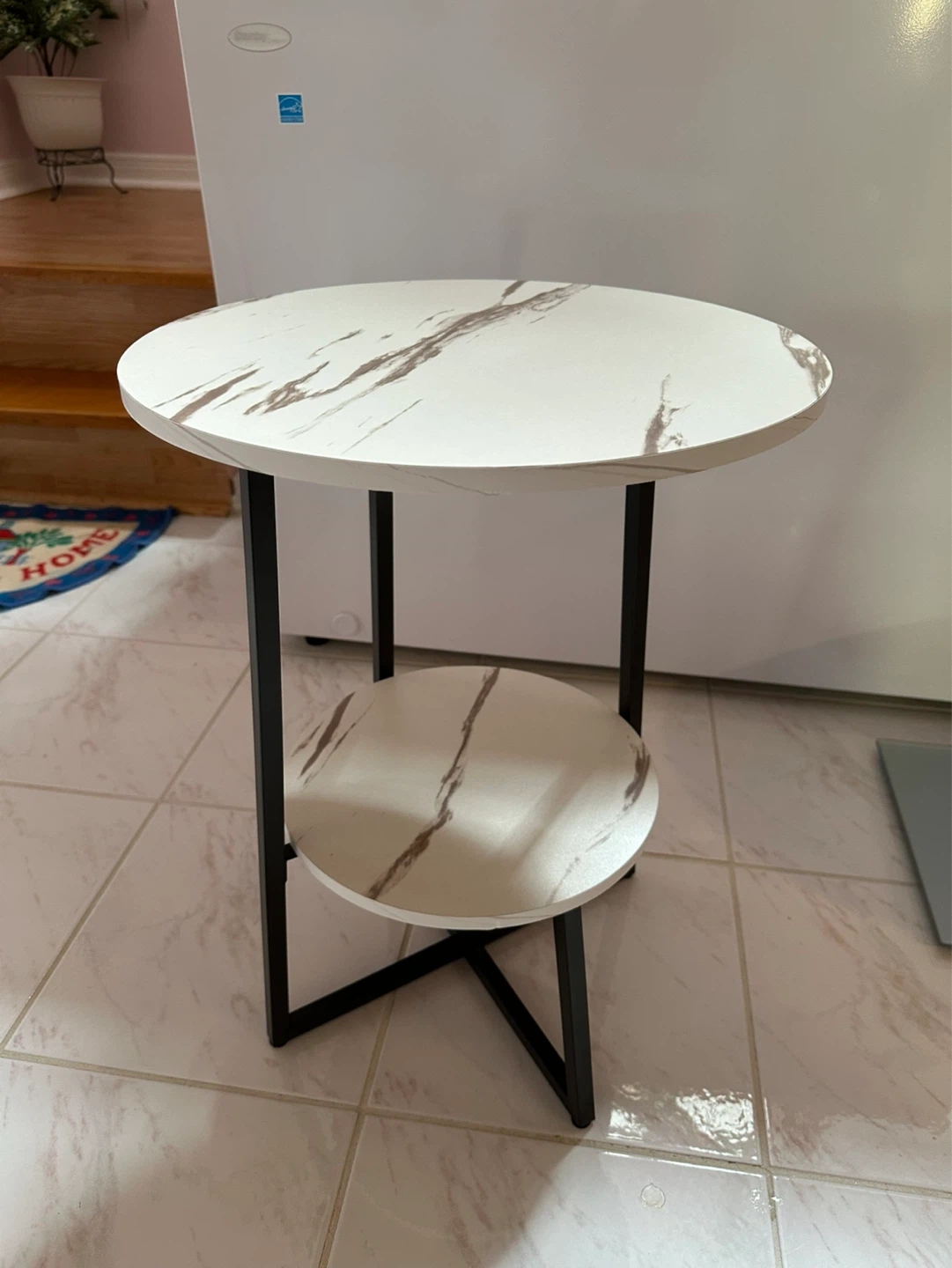 Two-Tier Faux Marble Side Table-Brand New - photo 4