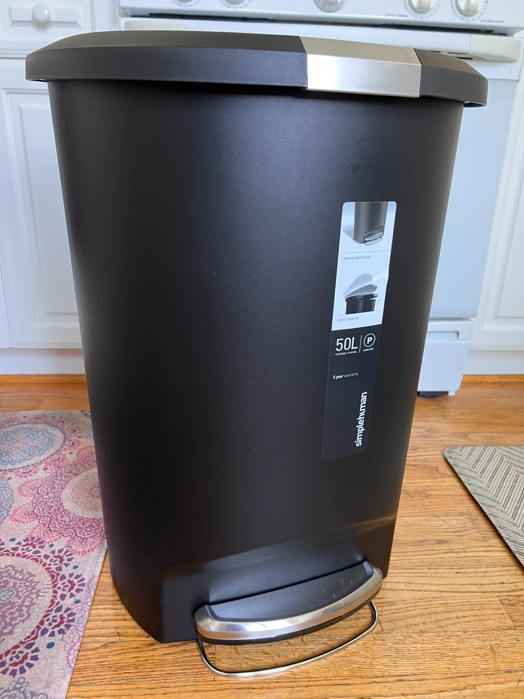Simple Human Silent Closing Kitchen Trash Can