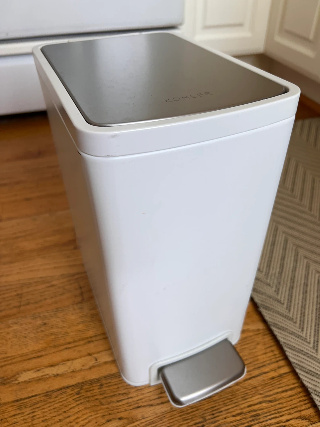 Kohler Small Trash Can with Foot Press open