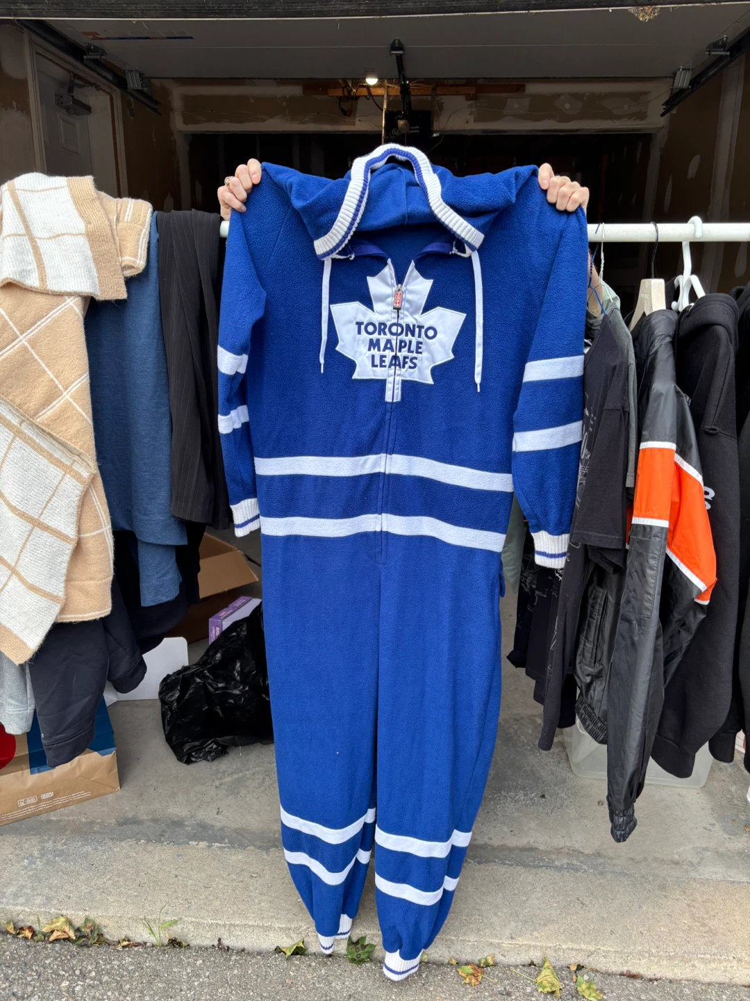 Toronto Maple Leafs fleece hooded onesie