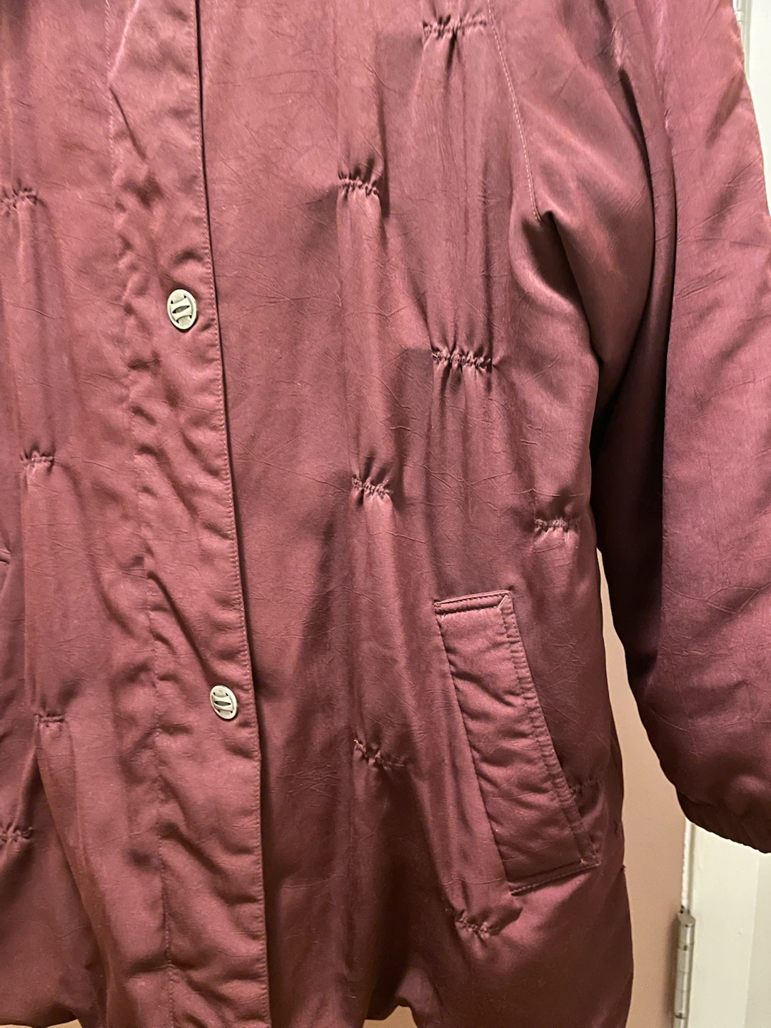 Maroon Puffer Winter Coat with Fur Hood - photo 3