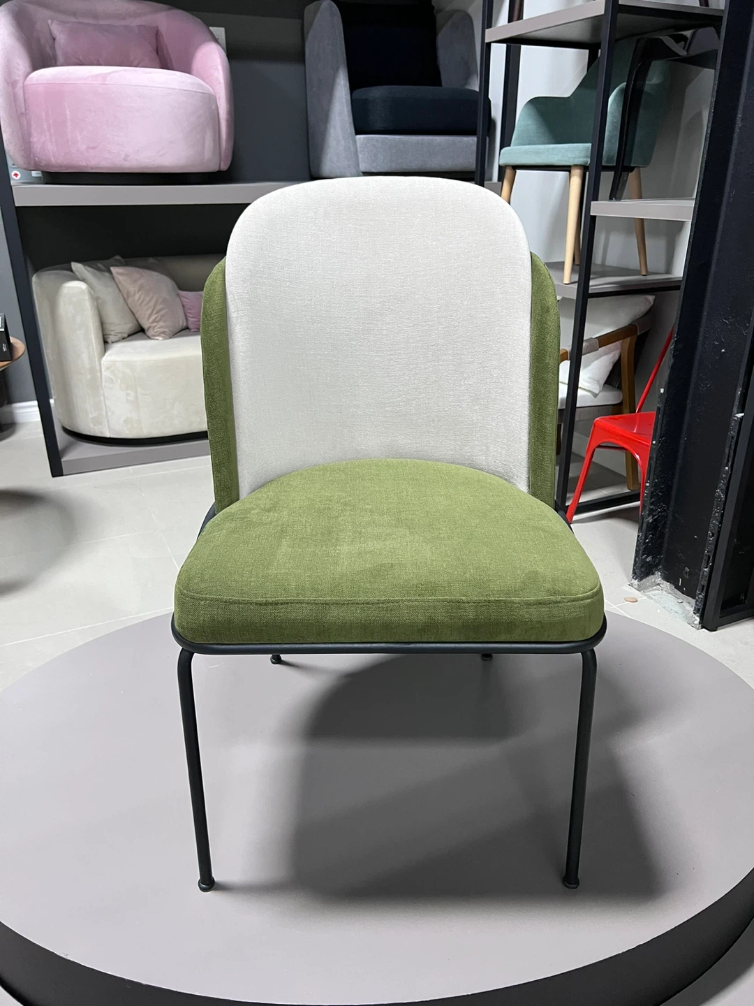 Modern Accent Chair - Green and Cream - photo 3