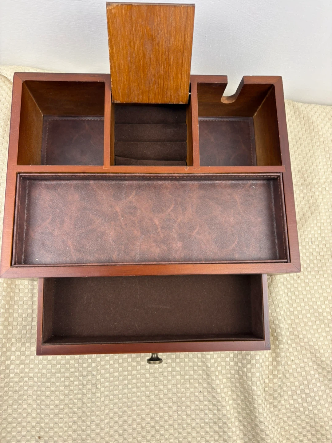 Wooden Desk Organizer with Drawer - photo 3