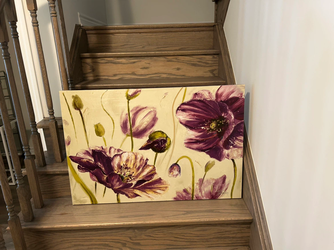 Canvas Art - Purple Poppies