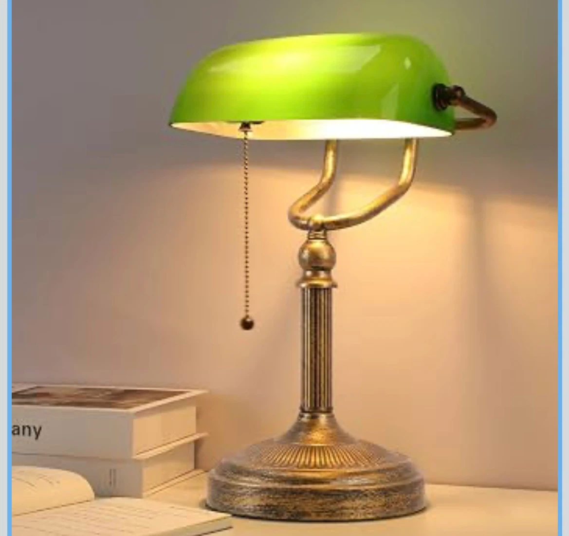 Green Glass Banker's Lamp