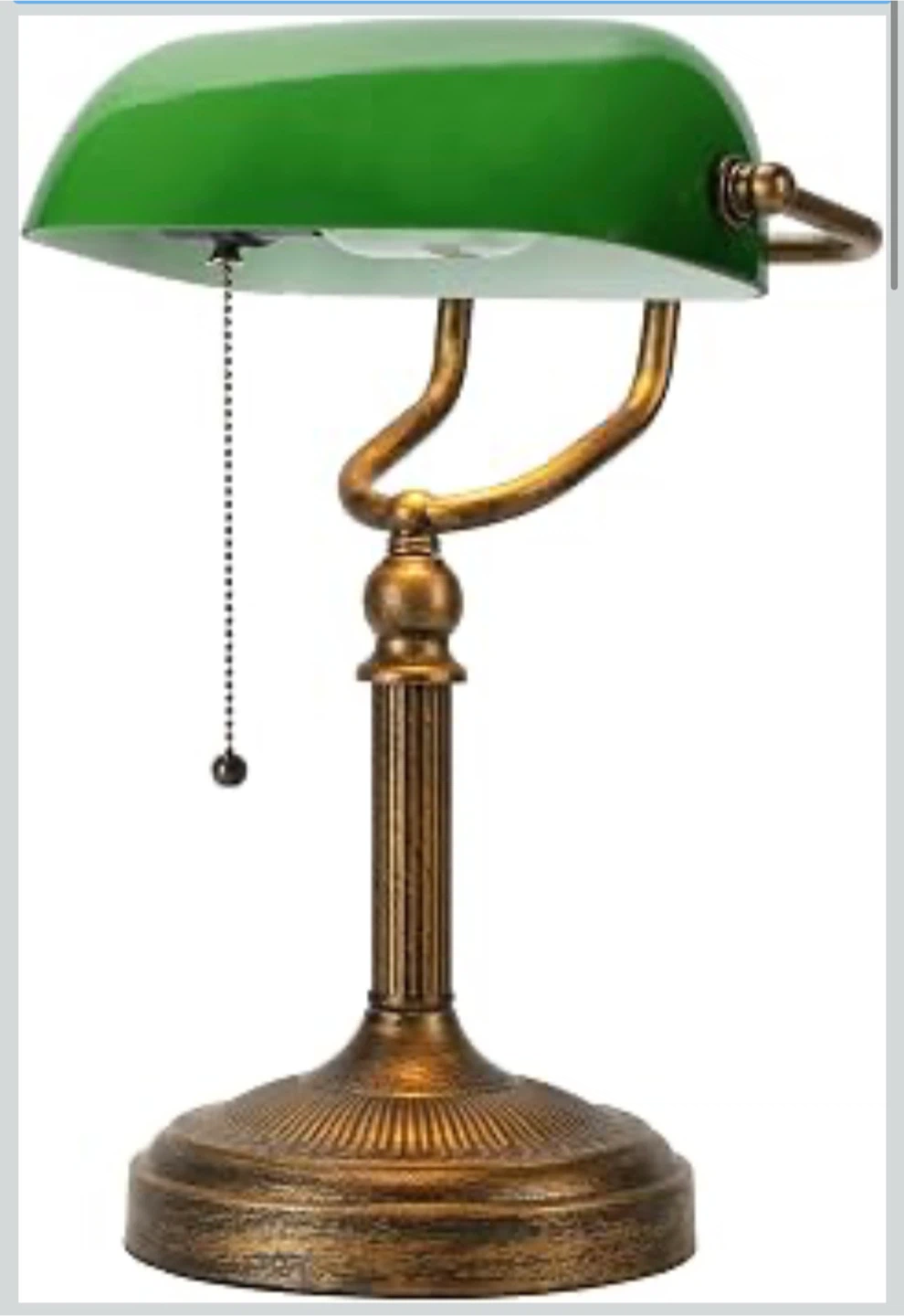 Green Glass Banker's Lamp - photo 2