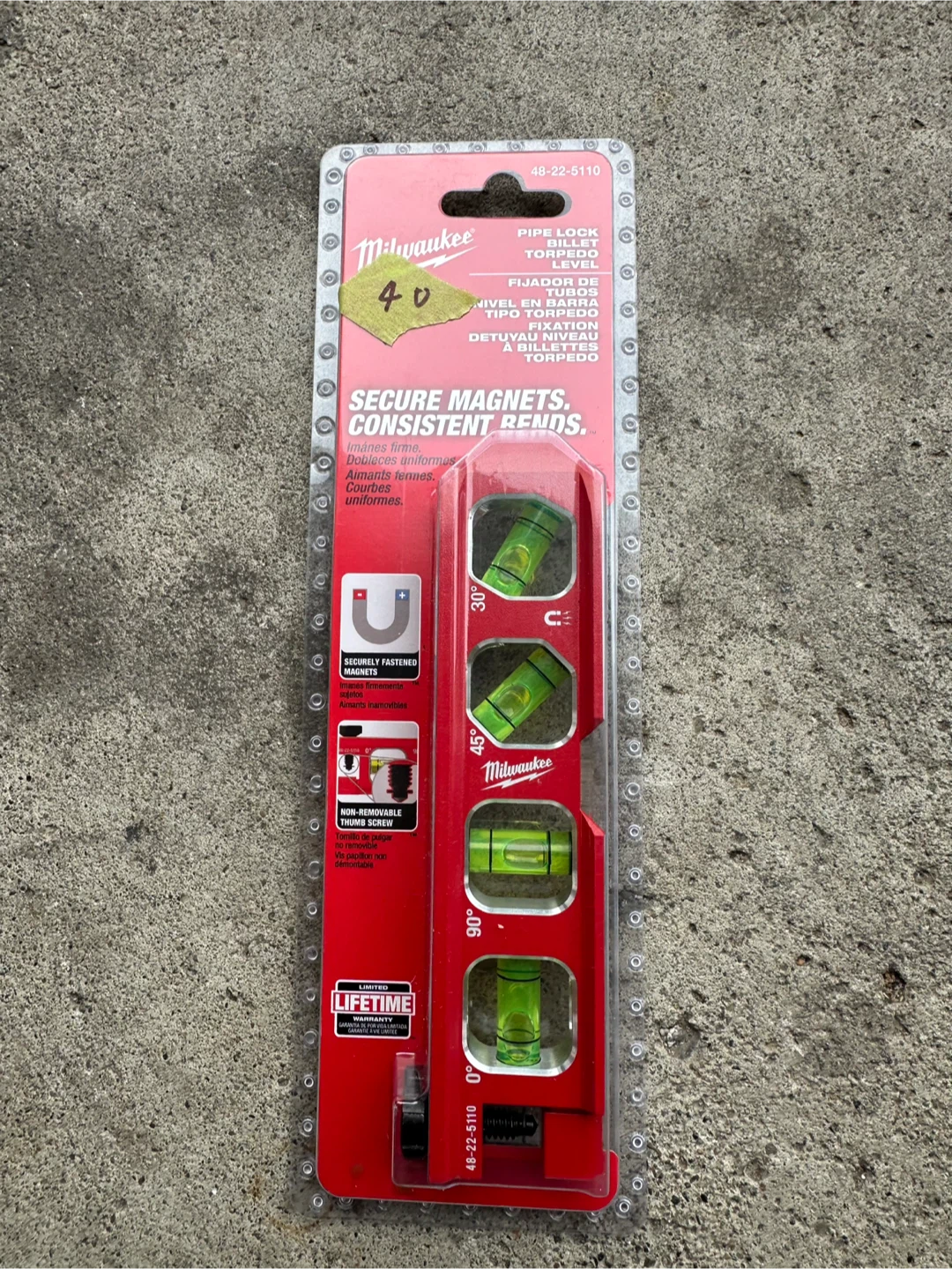 Milwaukee Pipe Lock Torpedo Level 48-22-5110