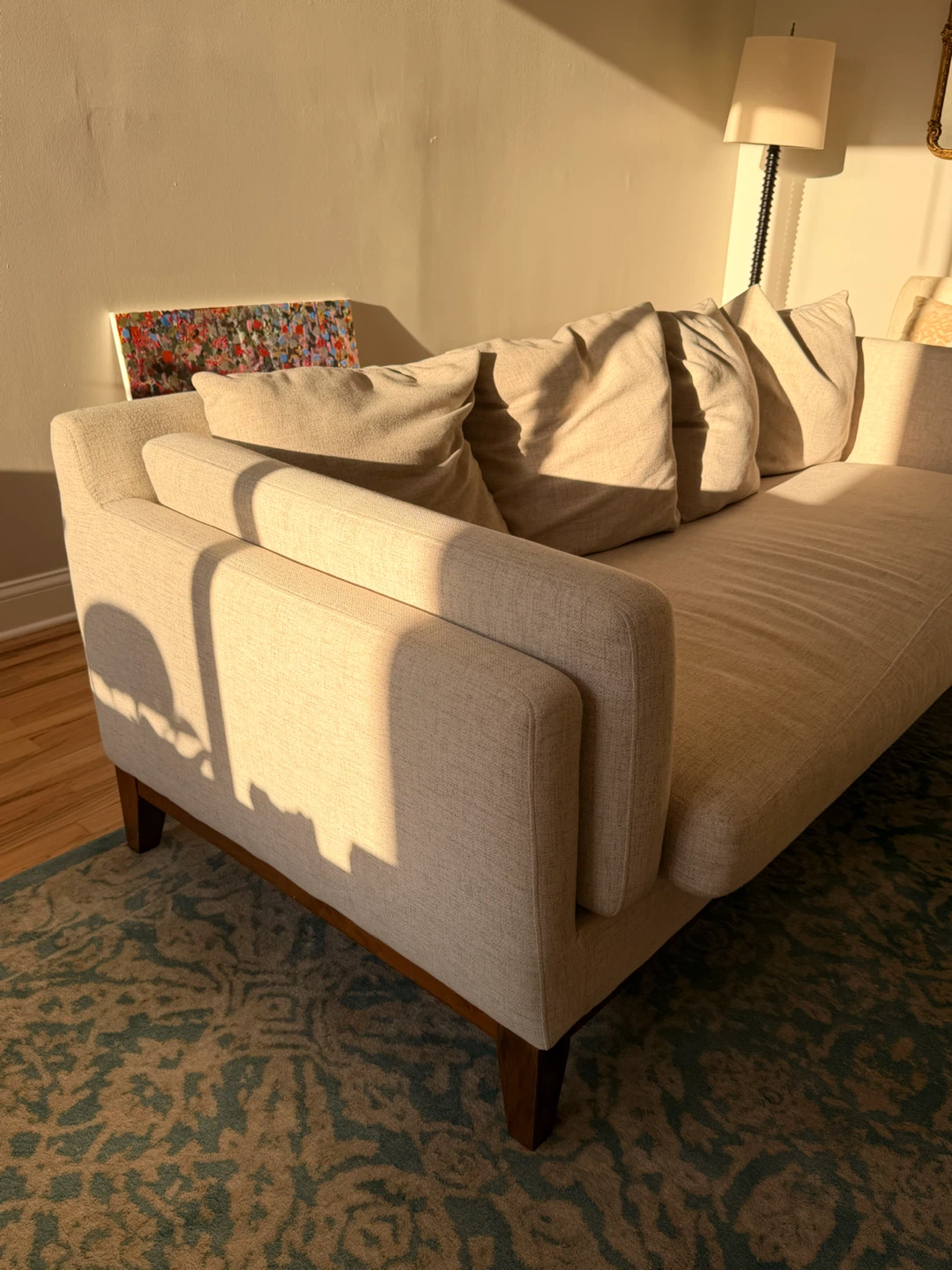 Cream Mid-Century Modern Sofa - photo 2