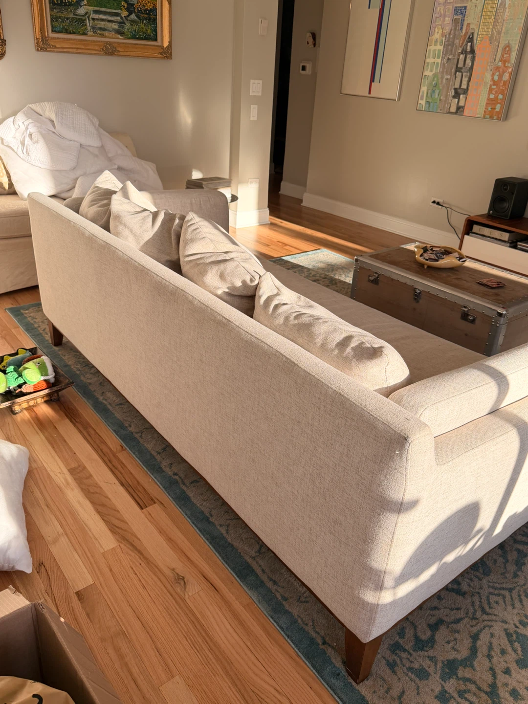 Cream Mid-Century Modern Sofa - photo 3