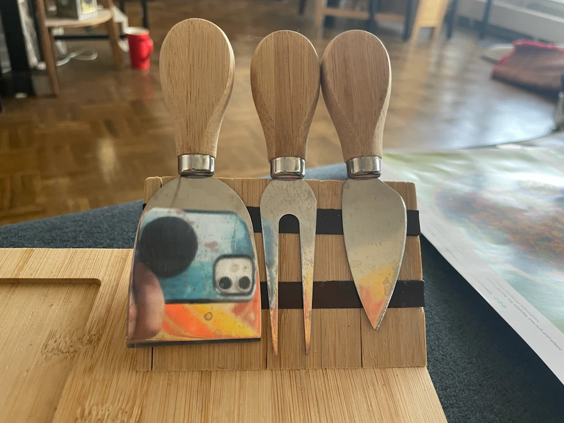 Classic Cuisine Bamboo Cheese Board Set with Utensils - photo 3