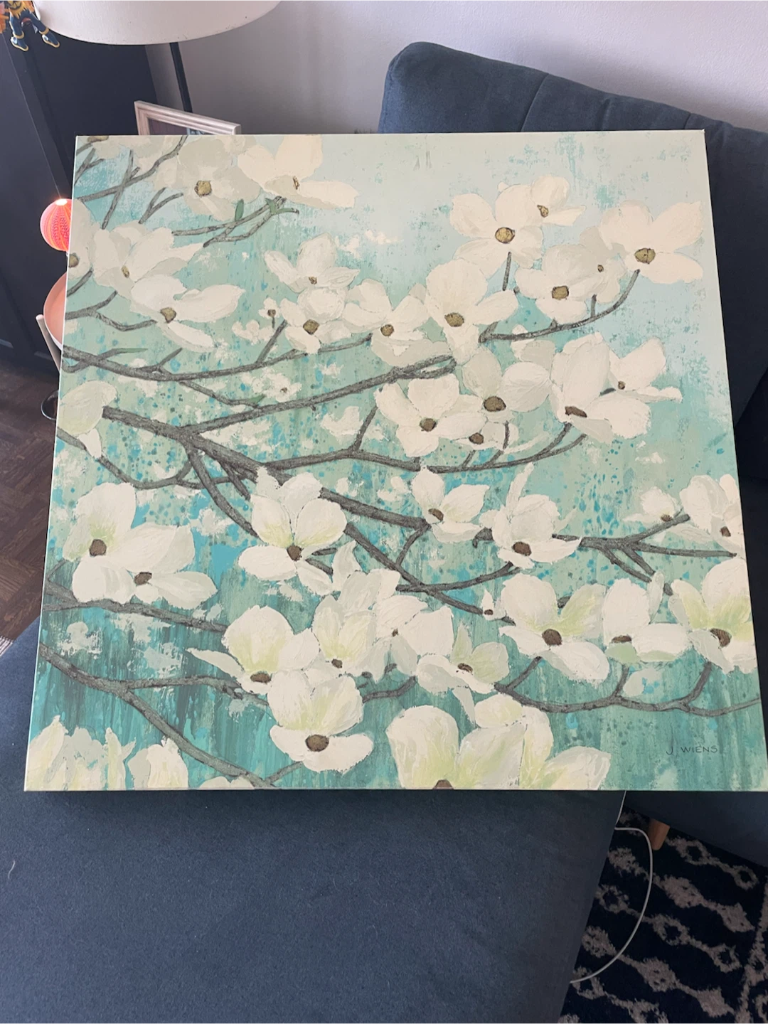 Large Canvas Print White Floral Art