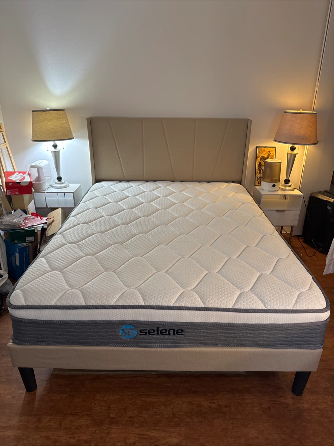 Comfy mattress with a bed frame