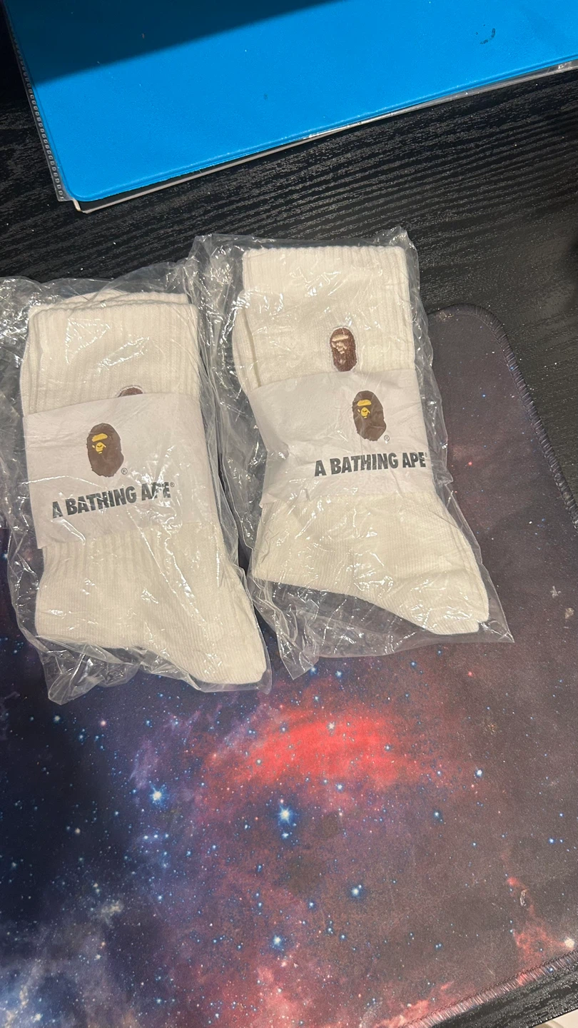 A Bathing Ape White Socks (2 Pairs)