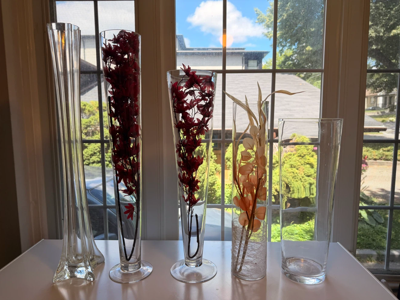 Set of 5 Assorted Glass Vases, each $7 - photo 3