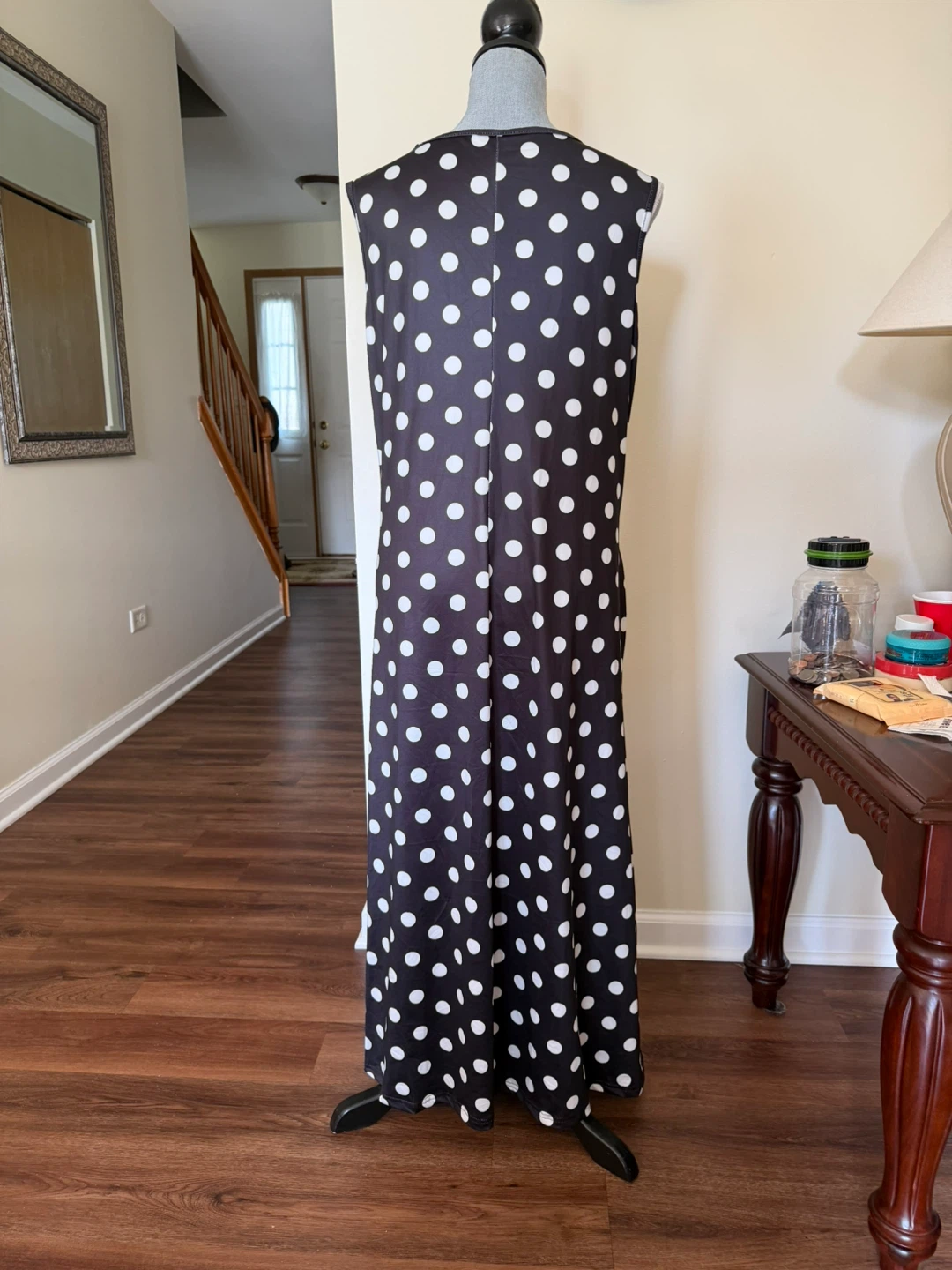 Black & White Polka Dot Maxi Dress - Size XXL - photo 2