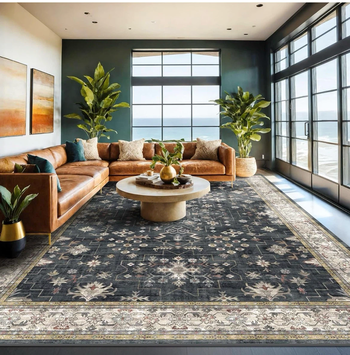 Ashen Multi Medallion Area Rug 9 x 12
