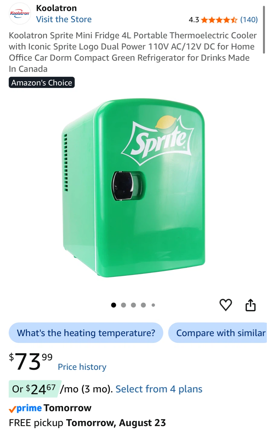 Koolatron Sprite Mini Fridge 4L - photo 4