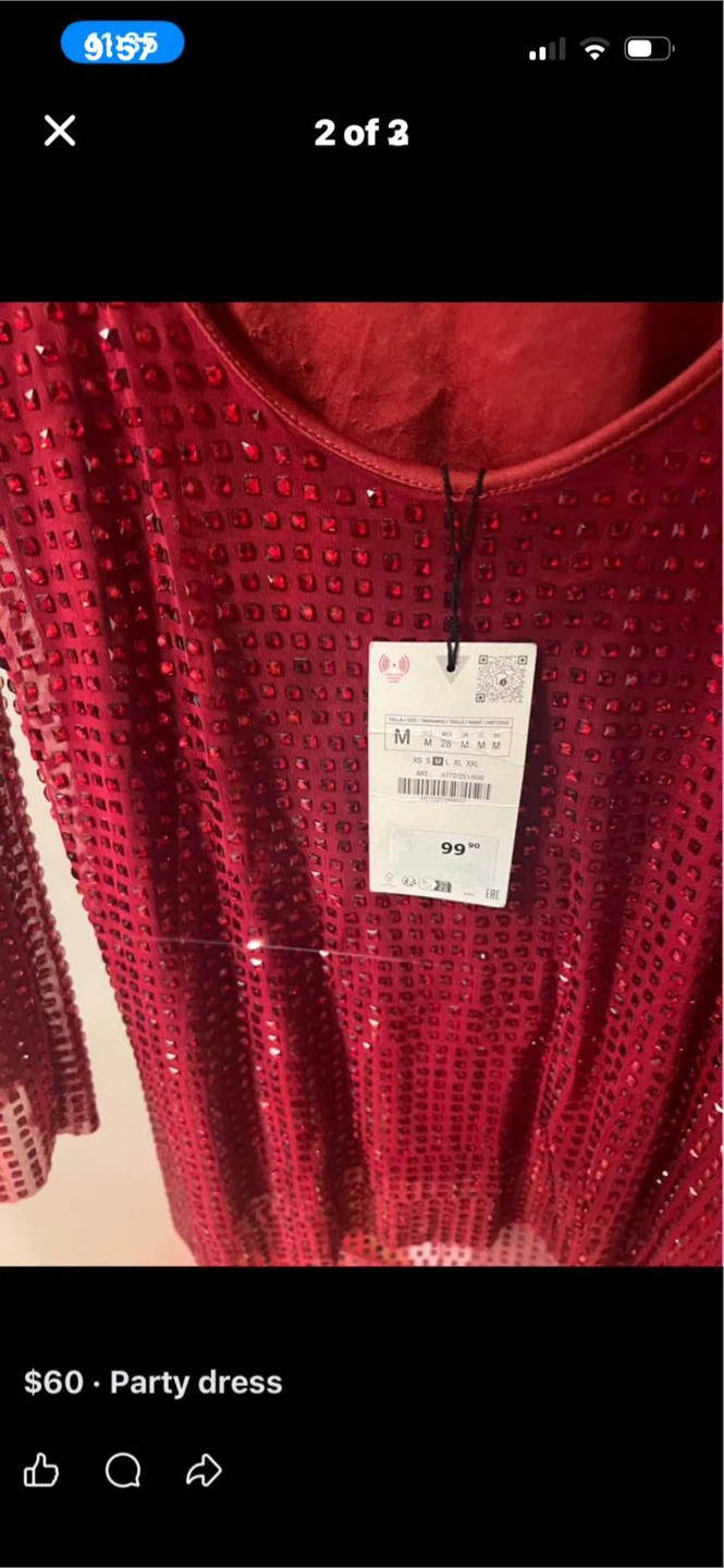 Red Sequin Party Dress