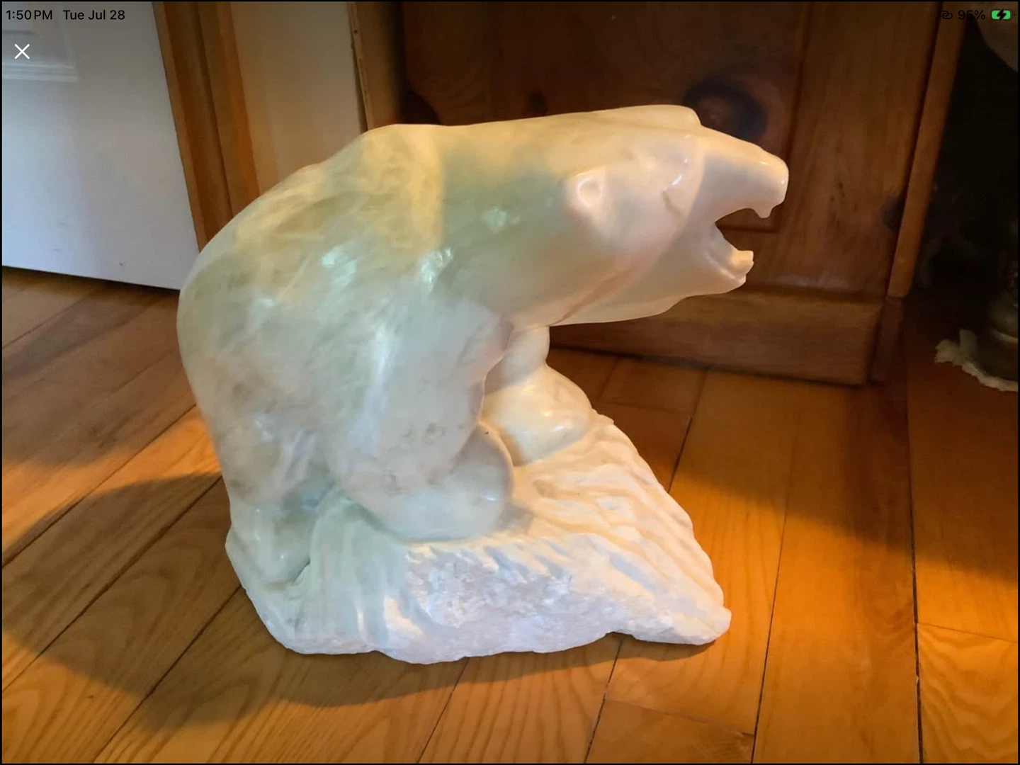 Lg Vt Soapstone Polar Bear Sculpture - Artist Maurice L Lund 🐞 - photo 3