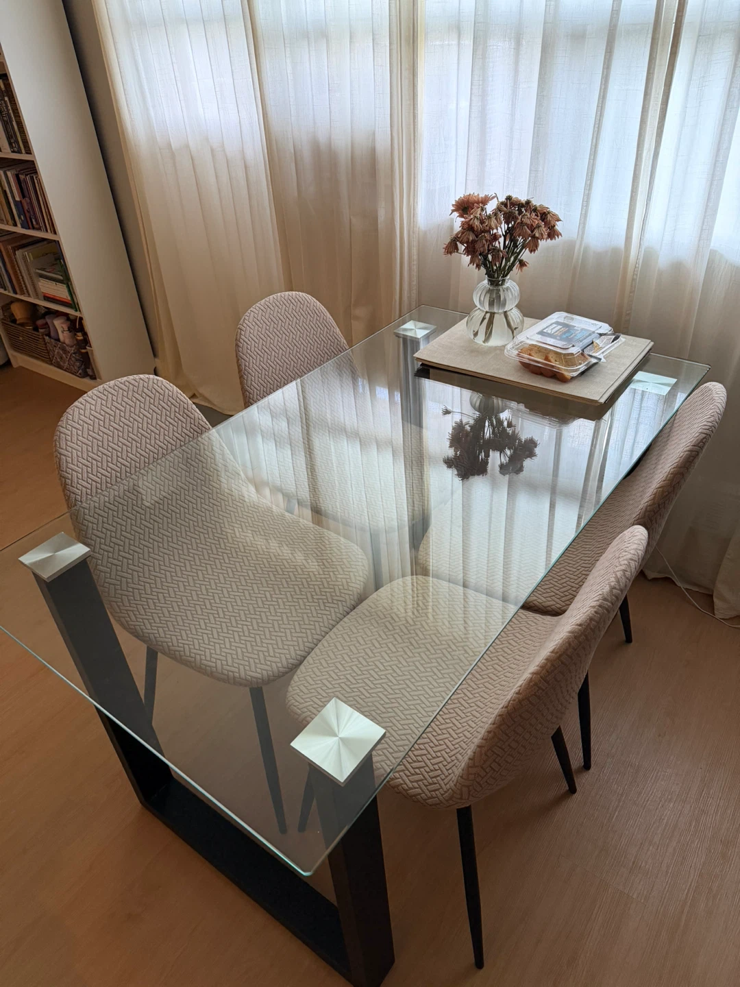 Glass Top Dining Table with 4 Chairs - photo 2