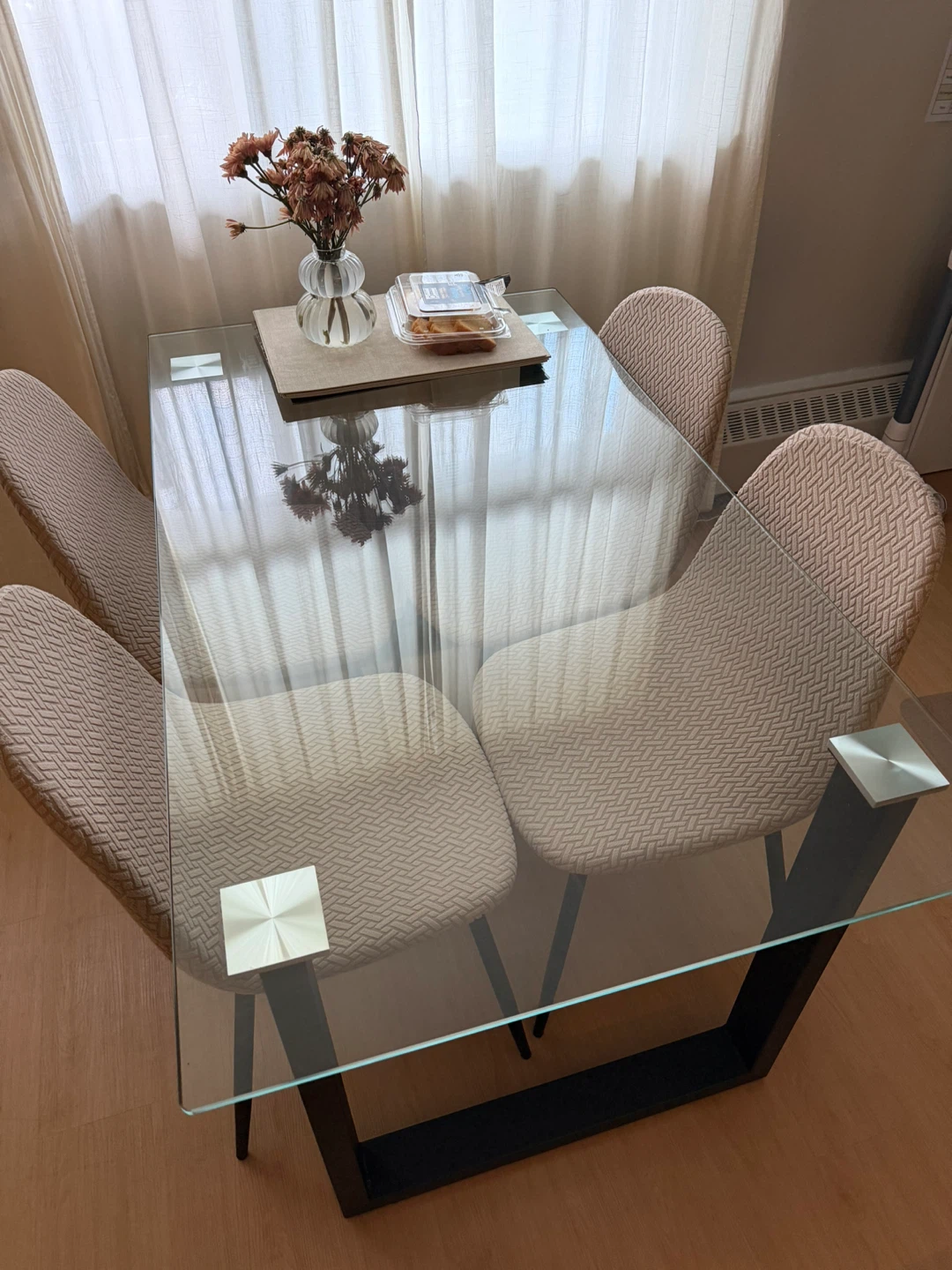 Glass Top Dining Table with 4 Chairs - photo 3