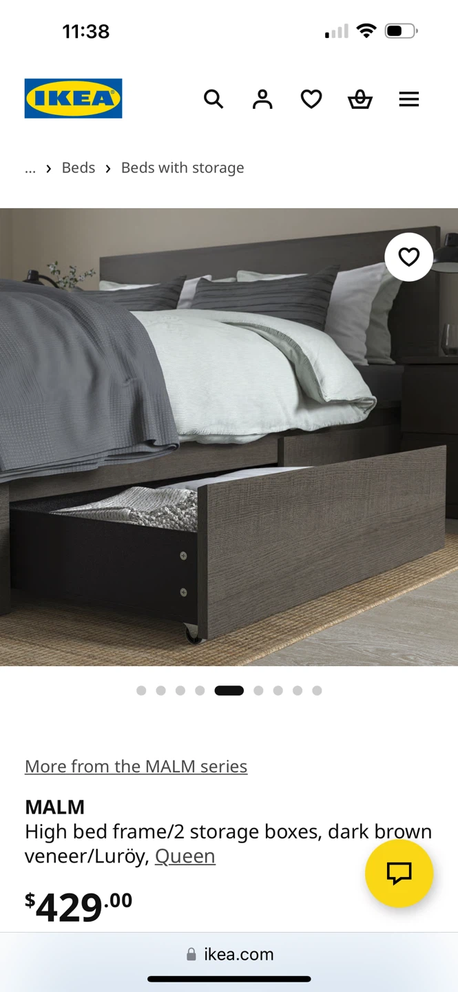 IKEA MALM High Bed Frame with 2 Storage Boxes and Slatted Base - photo 5