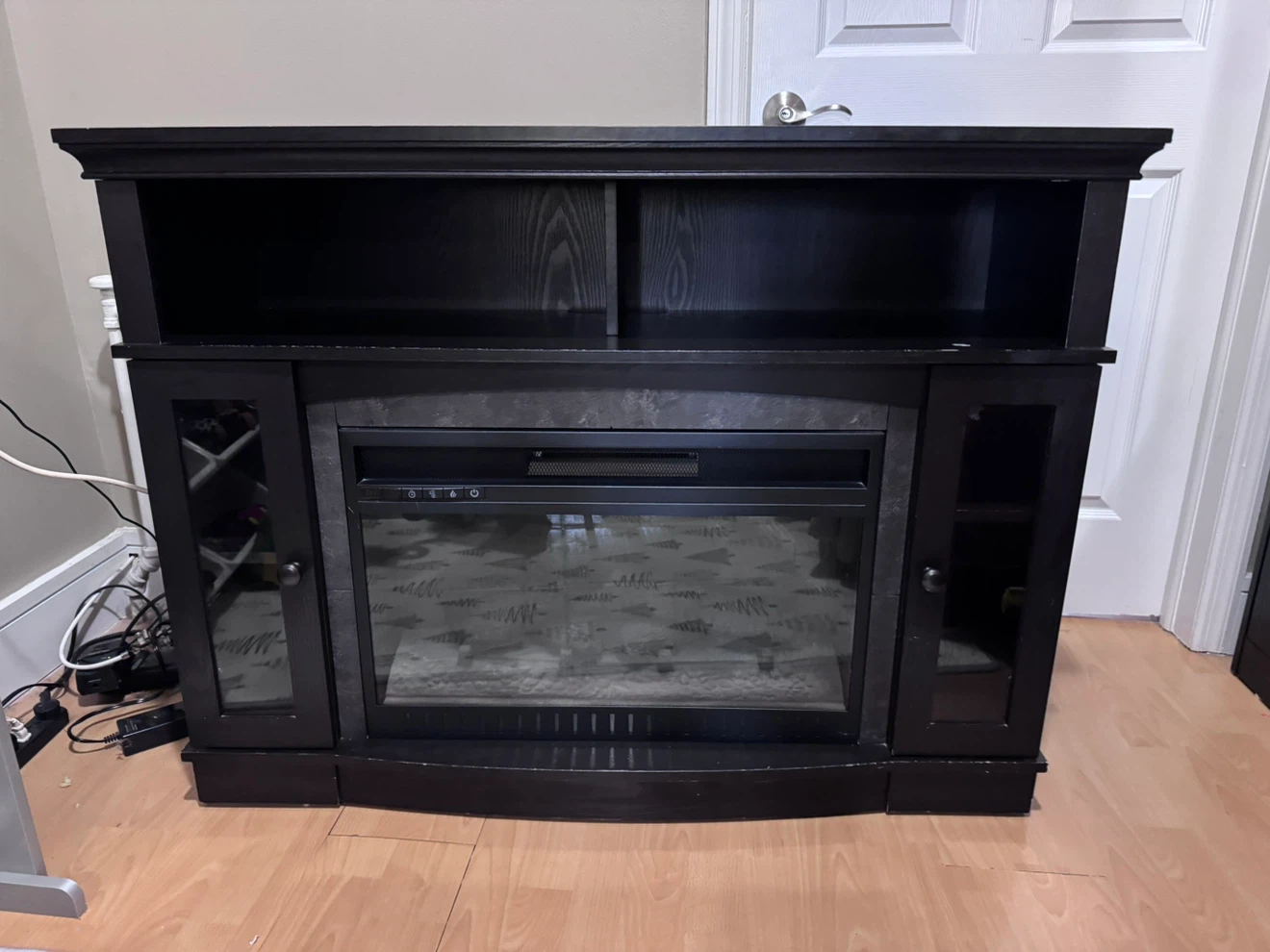Black Electric Fireplace Entertainment Center
