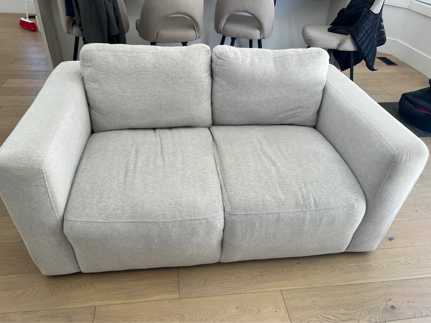 Light Grey Fabric Armchair and Loveseat Set - photo 2