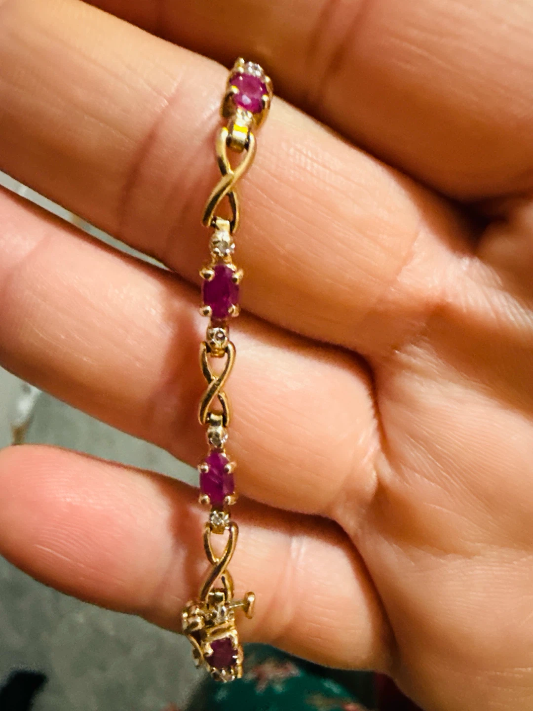 Gold Bracelet with Rubies and Diamonds