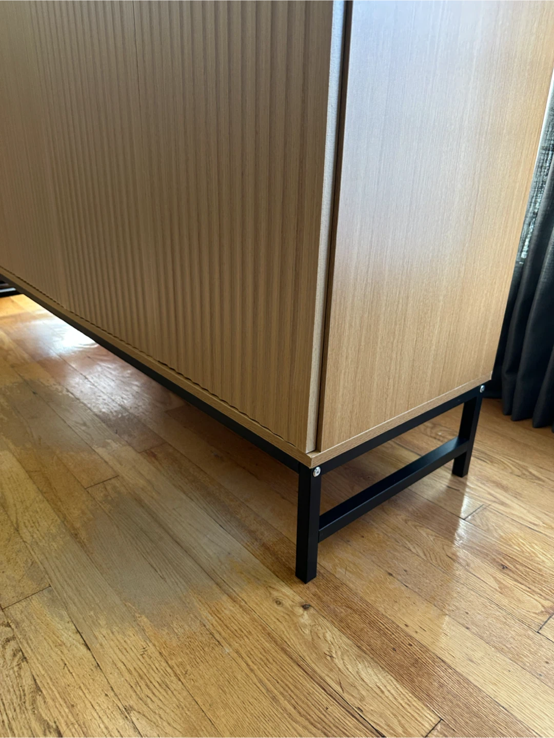 Wood Credenza Cabinet with Black Legs - photo 4