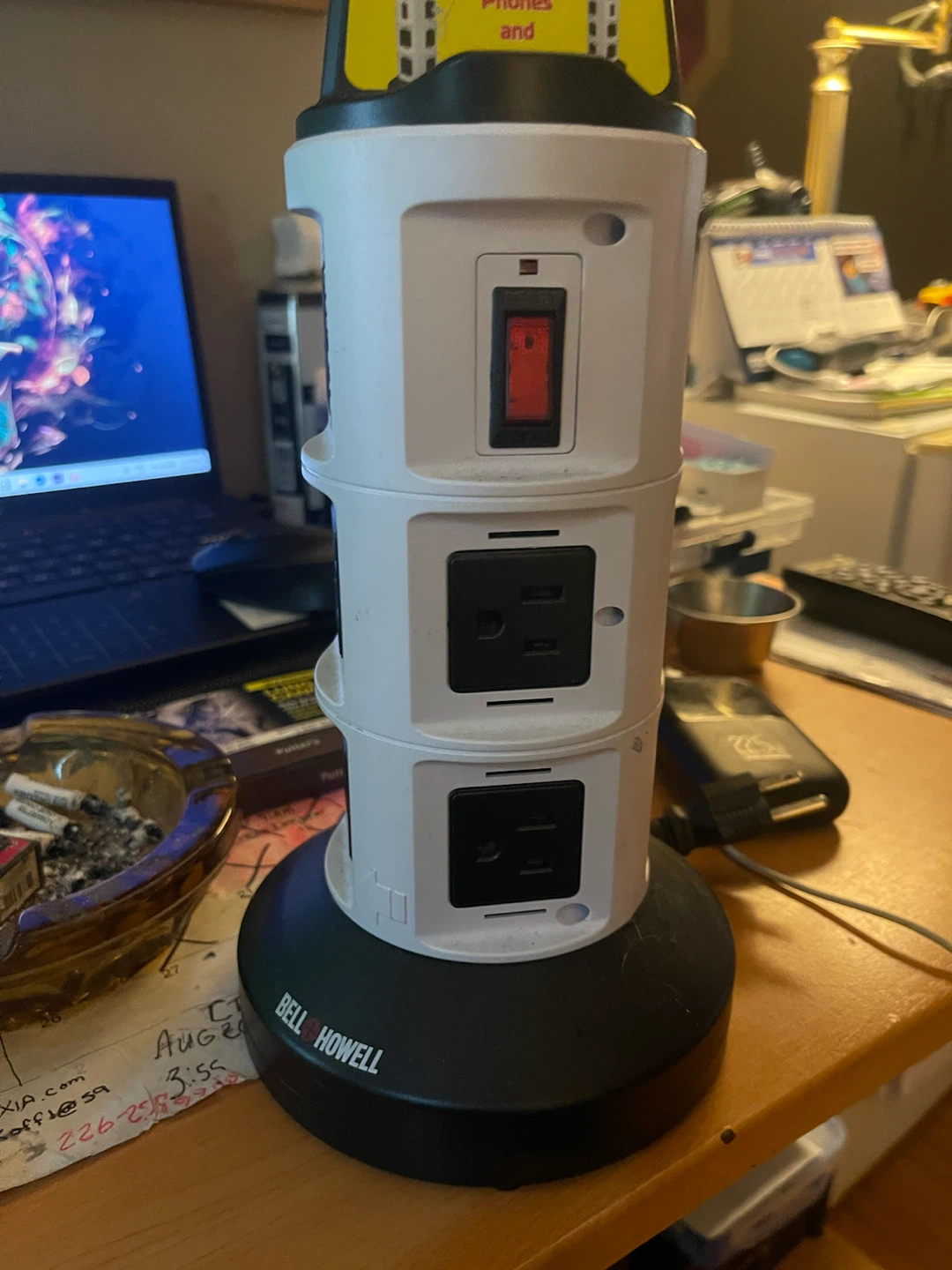 Bell Howell Tower Power Strip with USB Ports