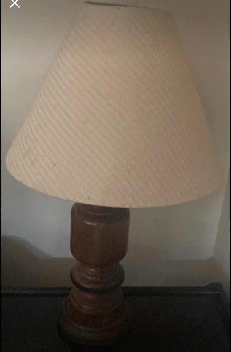 Wooden Table Lamps with Beige Shades