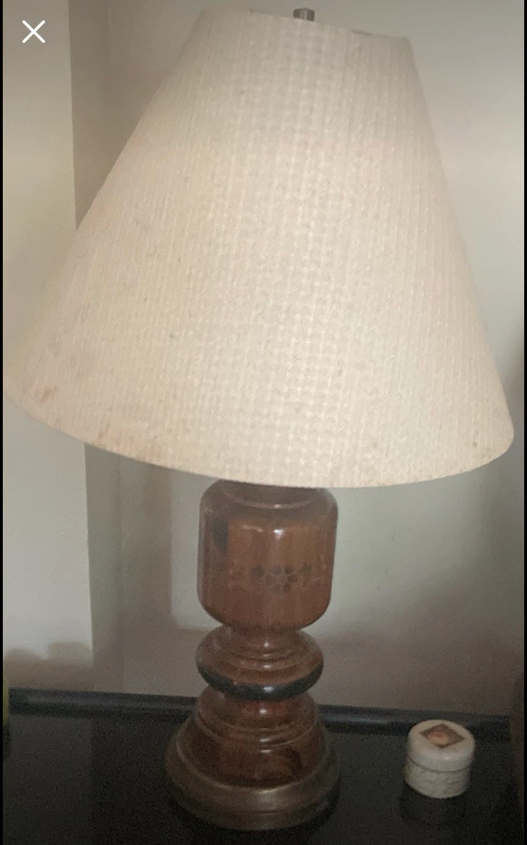 Wooden Table Lamps with Beige Shades - photo 2