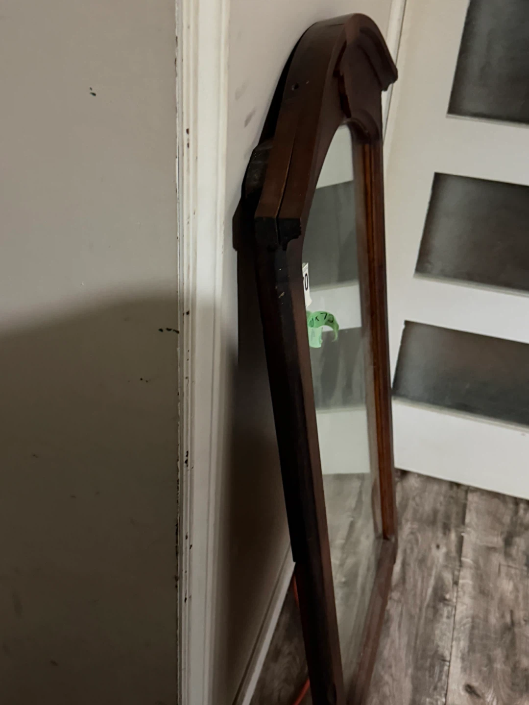 Vintage Antique Wood Vanity Mirror Arched Frame - photo 5